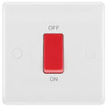 BG 875 Moulded Round Edge | White | 1 Gang 45A 2 Pole Cooker Switch