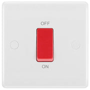 BG 875 Moulded Round Edge | White | 1 Gang 45A 2 Pole Cooker Switch by British General (BG-875)