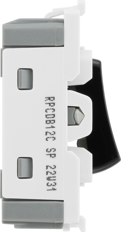 BG RPCDB12C Evolve Grid Black 20A 20AX 2 Way 1 Pole Centre-Off Switch Module