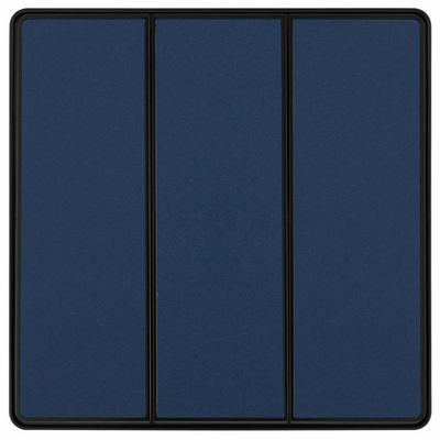 BG Evolve Matt Blue 3 Gang 2-Way 20A Edge to Edge Rocker Light Switch | PCDDB43EB by British General (BG-PCDDB43EB)