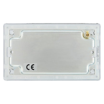 BG Screwless Polished Chrome Double Blanking Plate FPC95 with 35mm Steel Back Box