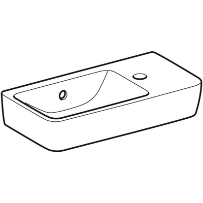 Geberit Selnova Compact RH Countertop Basin 500mm - 1 Tap Hole - 501.513.00.7 by Geberit (Geberit-501.513.00.7)
