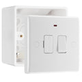 BG Nexus 13A 2 Pole Switched Spur + Neon + Cable Outlet & 50mm Pattress Back Box