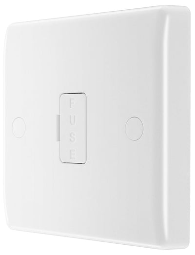 BG 855 Moulded Round Edge | White | 13A Flex Outlet Unswitched Fused Connection Unit by British General (BG-855)