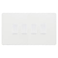 BG Evolve Pearlescent White 4 Gang Custom Grid Light Switch Double Format