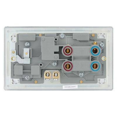 BG Screwless Polished Chrome 45A 2 Pole Cooker Neon Socket Switch FPC70G with 25mm Steel Back Box