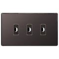 BG Nexus Screwless Black Nickel 3 Gang Flex Outlet Socket