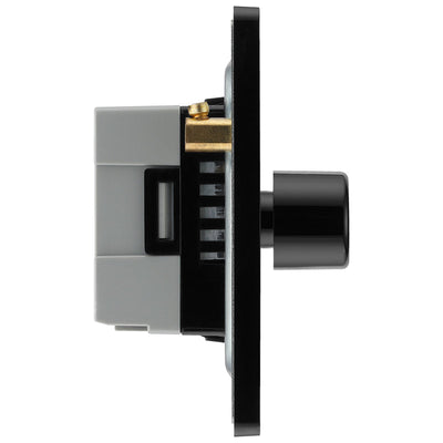 BG Evolve Matt Black 4 Gang Custom Grid Dimmer Light Switch PCDMD84B by British General (Evolve-MB-CUSTOM-4GANG-4xDIMMER)