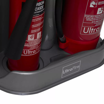 Extinguishers & Equipment: Double Universal Economy Fire Extinguisher Stand - UltraFire Grey by UltraFire (SAFELINCS-UFUNI2G)