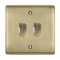 BG Antique Brass 2 Gang Unswitched Fused Spur 13 Amp Connection Unit