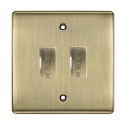 BG Antique Brass 2 Gang Unswitched Fused Spur 13 Amp Connection Unit by British General (NEXUS-AB-2G-UNSWITCHED-FUSED-SPUR-13A)