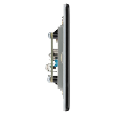 BG Screwless Matt Black 1 Gang Isolated Coaxial Socket FFB62 with 25mm Steel Back Box