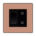 BG Evolve Polished Copper 2G Custom Switch 1x 2 Way 1x Secondary Touch Dimmer