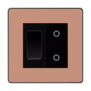 BG Evolve Polished Copper 2G Custom Switch 1x 2 Way 1x Secondary Touch Dimmer by British General (EVOLVE-PC-2G-1x-2WAY-SWITCH-1x-STD-BI)