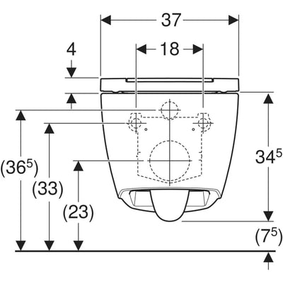 Geberit One Wall Hung Toilet, Shrouded, Turboflush, With Seat, White - 500.201.01.1 by Geberit (Geberit-500.201.01.1)