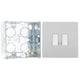 BG Evolve Brushed Steel 2 Gang 20A 16AX 2 Way Light Switch PCDBS42W with 35mm Steel Back Box