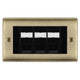BG Nexus Antique Brass 3 Gang RJ45 Cat5e Data Socket Black Inserts\