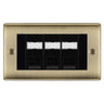 BG Nexus Antique Brass 3 Gang RJ45 Cat5e Data Socket Black Inserts\ by British General (BG-NABRJ453C5EB)