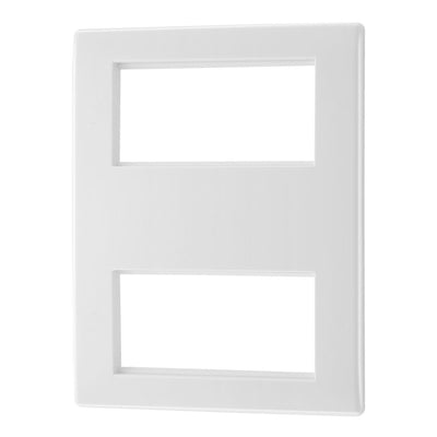 BG 8EM8 Round Edge | White | 2x 4 Module Double Stack Quad Euro Module Faceplate