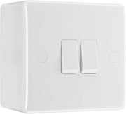 BG Nexus 2 Gang 20A 16AX Double Wall Light Switch & 50mm Pattress Back Box by British General (BG-842+877)