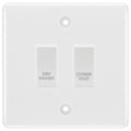 BG White Moulded 2 Gang Custom Labelled Appliance Grid Switch