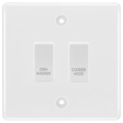 BG White Moulded 2 Gang Custom Labelled Appliance Grid Switch by British General (BG-Nexus-White-Moulded-2G-Appliance)