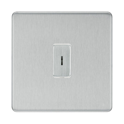 BG Screwless Brushed Steel 1 Gang 20 Amp Double Pole Secret Key Grid Switch by British General (BG-SCL-BS-1G-1x DP-KS)