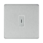 BG Screwless Brushed Steel 1 Gang 20 Amp Double Pole Secret Key Grid Switch by British General (BG-SCL-BS-1G-1x DP-KS)