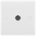 BG 860 Moulded Round Edge | White | 1 Gang Co-Axial TV Socket Outlet