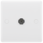 BG 860 Moulded Round Edge | White | 1 Gang Co-Axial TV Socket Outlet by British General (BG-860)