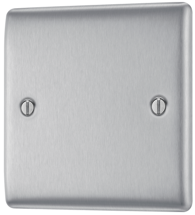 BG NBS94 Nexus Metal Brushed Steel 1 Gang Blanking Plate by British General (BG-NBS94-Shopify-SA_1)