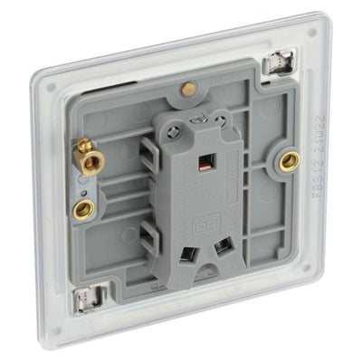 BG Screwless Brushed Steel 20A 16AX 2 Way Single Light Switch FBS12 with 25mm Steel Back Box