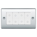 BG Nexus Polished Chrome Quad Master Touch Dimmer Switch White Inserts NPCTDM4W