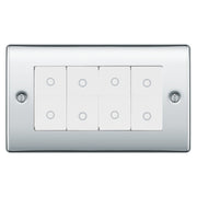 BG Nexus Polished Chrome Quad Master Touch Dimmer Switch White Inserts NPCTDM4W by British General (BG-NPCTDM4W)