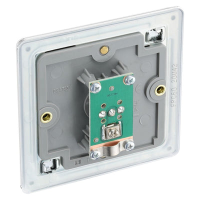 BG Screwless Polished Chrome 1 Gang Coaxial TV Socket FPC60 with 25mm Steel Back Box