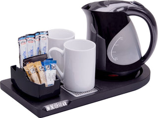 Corby Lancaster Compact Welcome Tray with Lancaster 1L Kettle in Black - UK Plug by Corby of Windsor (Corby-26439)