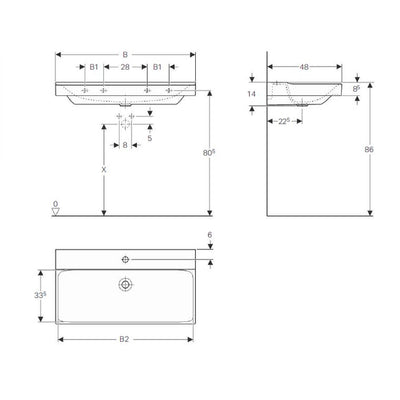 Geberit Xeno Washbasin 1 Tap Hole - 500.531.01.1 by Geberit (Geberit-500.531.01.1)