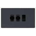 BG Evolve Matt Grey 3 Gang Switch 2x Trailing Edge LED Dimmer 1x Intermediate Custom Grid Switch