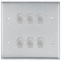 BG Brushed Steel 6 Gang Trailing Edge LED Dimmer Light Switch 2 Way Custom Switch