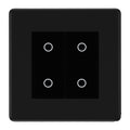 BG Nexus Screwless Matt Black Double Master Touch Dimmer Switch Black Inserts