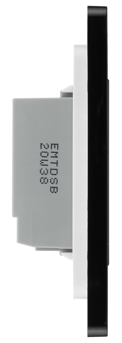 PCDMBTDS2B Side - This Evolve Matt Black double secondary trailing edge touch dimmer allows you to control your light levels and set the mood.
