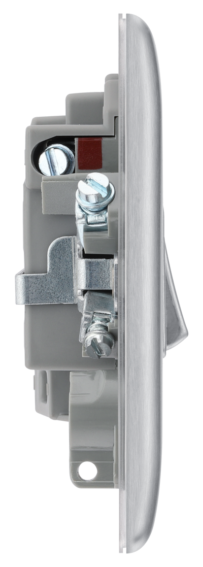BG NBS52 Nexus Metal Brushed Steel 13A Neon Switched Fused Spur Unit