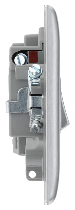 NBS52 Side - This 13A fused and switched connection unit with power indicator from British General provides an outlet from the mains containing the fuse ideal for spur circuits and hardwired appliances.