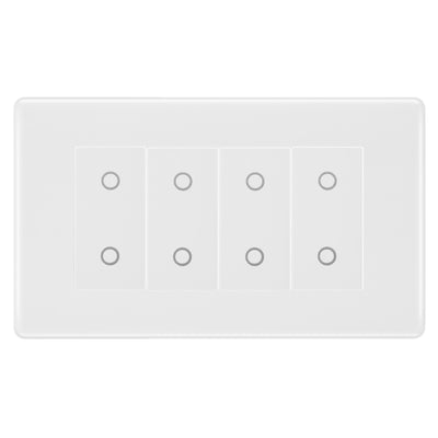 BG Nexus White Moulded Quad Secondary Touch Dimmer Switch by British General (BG-8EMTDS4W)