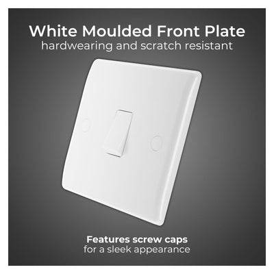 BG Nexus Single 2 Way Light Switch 1 Gang 10AX White & 32mm Pattress Back Box