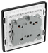 PCDBC15B Back - This Evolve Black Chrome 10A triple pole fan isolator switch from British General provides a safe and simple method of isolating mechanical fan units.