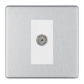 BG Screwless Brushed Steel Co-axial Socket FBS60W