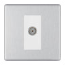 BG Screwless Brushed Steel Co-axial Socket FBS60W by BG Nexus (BG-FBS60W)
