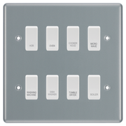 BG Metal Clad 8 Gang Custom Labelled Appliance Grid Switch Panel