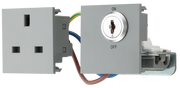 BG EMKYSWSG Euro Module 13A DP Key Controlled Switched Socket - Grey by British General (BG-EMKYSWSG)
